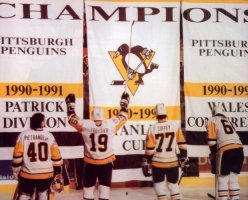 Raising the Stanley Cup Banner